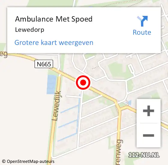 Locatie op kaart van de 112 melding: Ambulance Met Spoed Naar Lewedorp op 12 maart 2024 05:34
