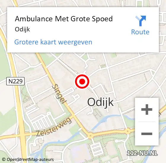 Locatie op kaart van de 112 melding: Ambulance Met Grote Spoed Naar Odijk op 12 maart 2024 07:06