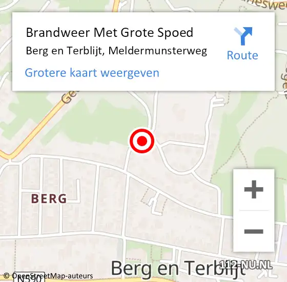 Locatie op kaart van de 112 melding: Brandweer Met Grote Spoed Naar Berg en Terblijt, Meldermunsterweg op 12 maart 2024 07:54