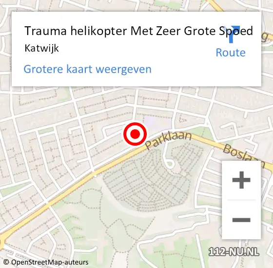 Locatie op kaart van de 112 melding: Trauma helikopter Met Zeer Grote Spoed Naar Katwijk op 12 maart 2024 08:07