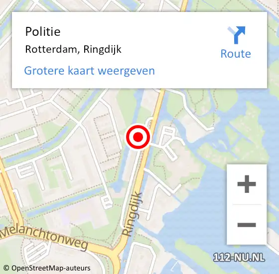 Locatie op kaart van de 112 melding: Politie Rotterdam, Ringdijk op 12 maart 2024 08:39