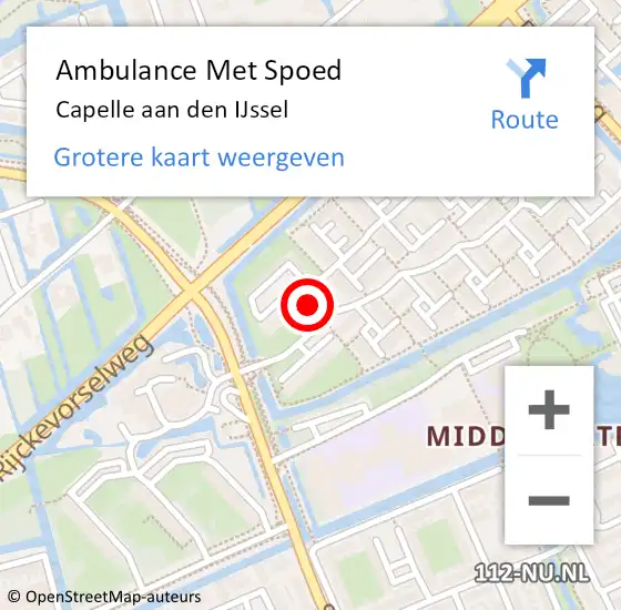 Locatie op kaart van de 112 melding: Ambulance Met Spoed Naar Capelle aan den IJssel op 12 maart 2024 08:55