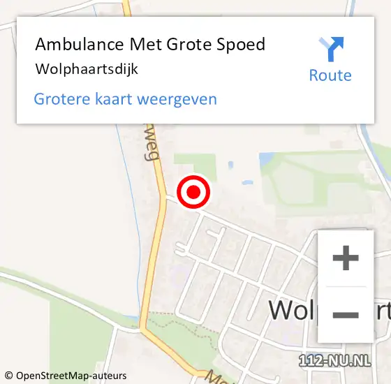 Locatie op kaart van de 112 melding: Ambulance Met Grote Spoed Naar Wolphaartsdijk op 12 maart 2024 10:12