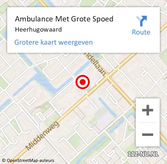 Locatie op kaart van de 112 melding: Ambulance Met Grote Spoed Naar Heerhugowaard op 12 maart 2024 10:47