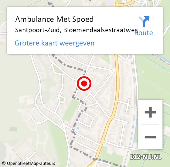 Locatie op kaart van de 112 melding: Ambulance Met Spoed Naar Santpoort-Zuid, Bloemendaalsestraatweg op 12 maart 2024 11:13