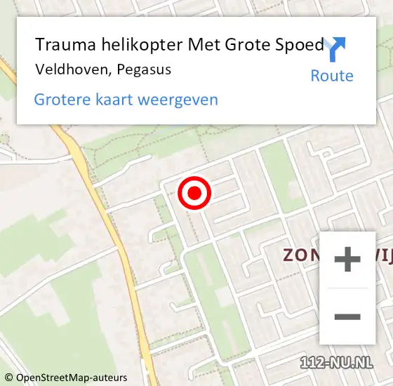 Locatie op kaart van de 112 melding: Trauma helikopter Met Grote Spoed Naar Veldhoven, Pegasus op 12 maart 2024 12:13