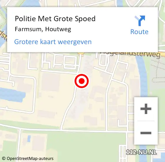 Locatie op kaart van de 112 melding: Politie Met Grote Spoed Naar Farmsum, Houtweg op 12 maart 2024 12:51