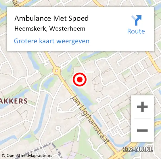 Locatie op kaart van de 112 melding: Ambulance Met Spoed Naar Heemskerk, Westerheem op 12 maart 2024 12:57