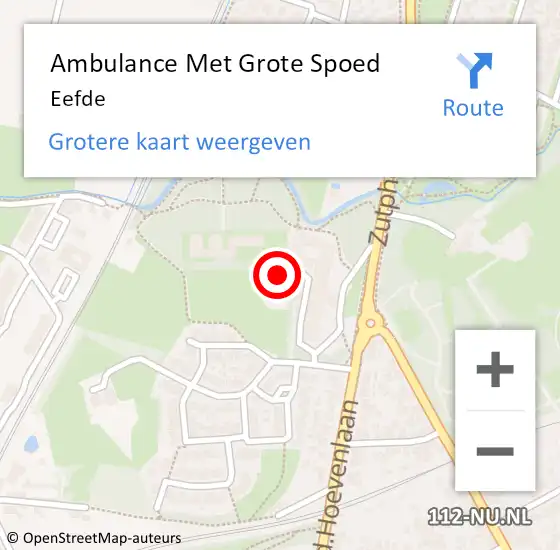 Locatie op kaart van de 112 melding: Ambulance Met Grote Spoed Naar Eefde op 12 maart 2024 15:24