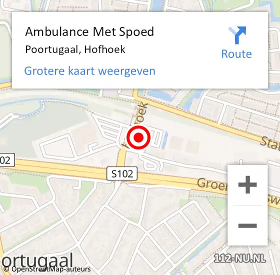 Locatie op kaart van de 112 melding: Ambulance Met Spoed Naar Poortugaal, Hofhoek op 12 maart 2024 15:45