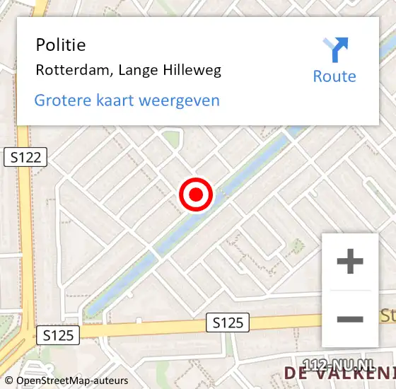 Locatie op kaart van de 112 melding: Politie Rotterdam, Lange Hilleweg op 12 maart 2024 16:06