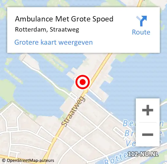 Locatie op kaart van de 112 melding: Ambulance Met Grote Spoed Naar Rotterdam, Straatweg op 12 maart 2024 16:44