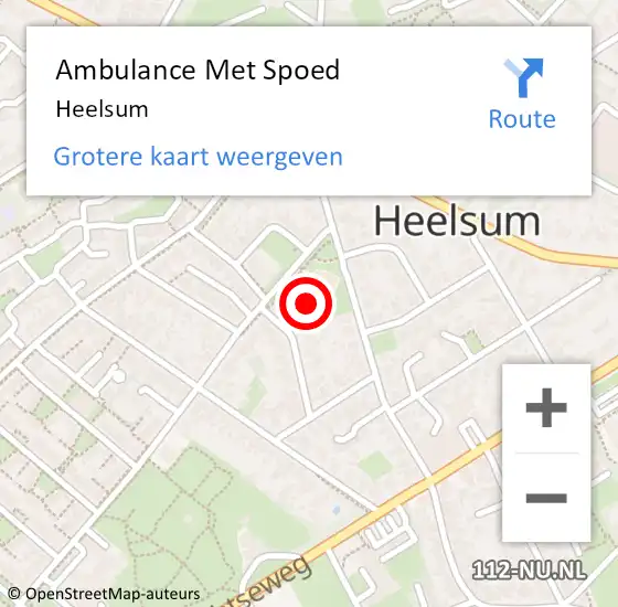 Locatie op kaart van de 112 melding: Ambulance Met Spoed Naar Heelsum op 12 maart 2024 16:49