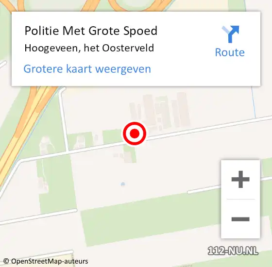 Locatie op kaart van de 112 melding: Politie Met Grote Spoed Naar Hoogeveen, het Oosterveld op 12 maart 2024 16:57