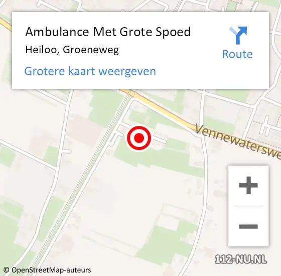 Locatie op kaart van de 112 melding: Ambulance Met Grote Spoed Naar Heiloo, Groeneweg op 12 maart 2024 17:13