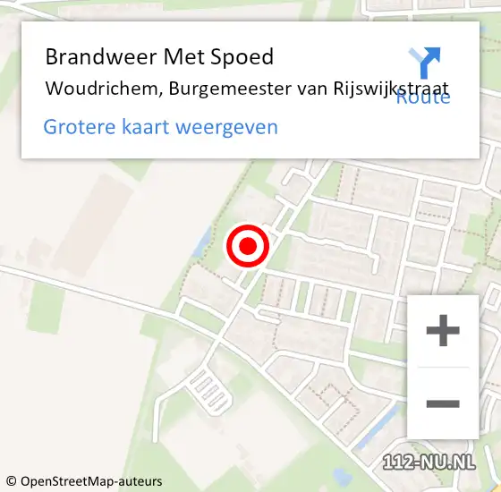Locatie op kaart van de 112 melding: Brandweer Met Spoed Naar Woudrichem, Burgemeester van Rijswijkstraat op 12 maart 2024 17:38