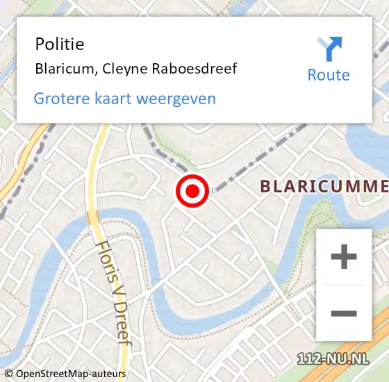 Locatie op kaart van de 112 melding: Politie Blaricum, Cleyne Raboesdreef op 12 maart 2024 17:45