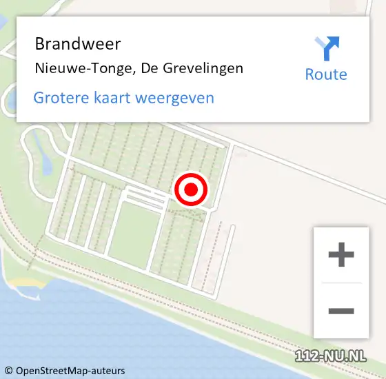 Locatie op kaart van de 112 melding: Brandweer Nieuwe-Tonge, De Grevelingen op 12 maart 2024 19:30