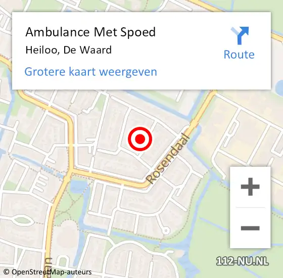 Locatie op kaart van de 112 melding: Ambulance Met Spoed Naar Heiloo, De Waard op 12 maart 2024 19:32