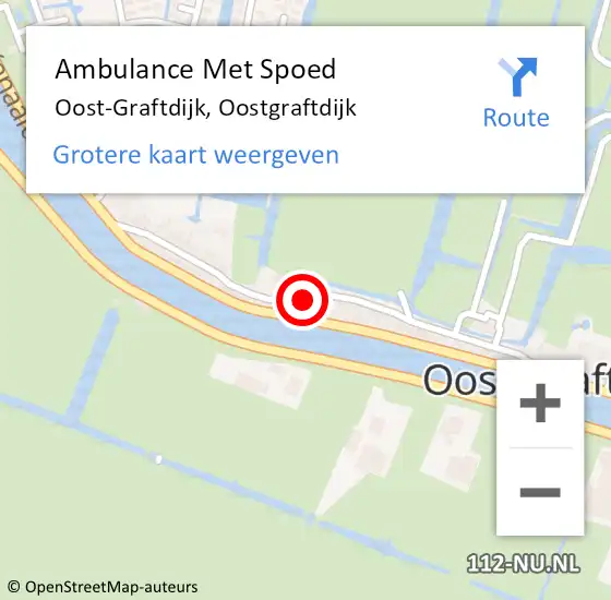 Locatie op kaart van de 112 melding: Ambulance Met Spoed Naar Oost-Graftdijk, Oostgraftdijk op 12 maart 2024 22:16