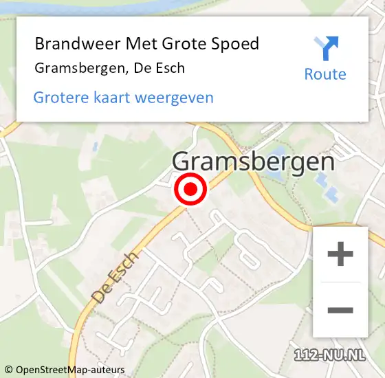 Locatie op kaart van de 112 melding: Brandweer Met Grote Spoed Naar Gramsbergen, De Esch op 12 maart 2024 23:44