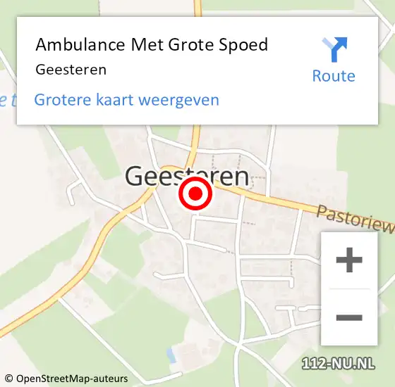Locatie op kaart van de 112 melding: Ambulance Met Grote Spoed Naar Geesteren op 13 maart 2024 03:42