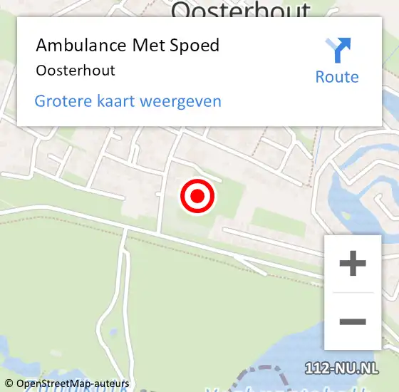 Locatie op kaart van de 112 melding: Ambulance Met Spoed Naar Oosterhout op 13 maart 2024 07:34