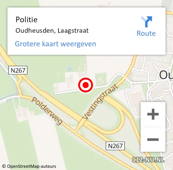 Locatie op kaart van de 112 melding: Politie Oudheusden, Laagstraat op 13 maart 2024 07:49