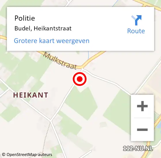 Locatie op kaart van de 112 melding: Politie Budel, Heikantstraat op 13 maart 2024 08:06
