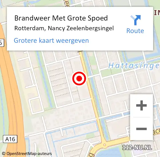 Locatie op kaart van de 112 melding: Brandweer Met Grote Spoed Naar Rotterdam, Nancy Zeelenbergsingel op 13 maart 2024 09:01