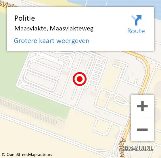 Locatie op kaart van de 112 melding: Politie Maasvlakte, Maasvlakteweg op 13 maart 2024 09:19