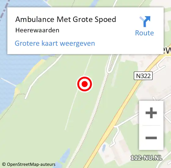 Locatie op kaart van de 112 melding: Ambulance Met Grote Spoed Naar Heerewaarden op 13 maart 2024 10:26