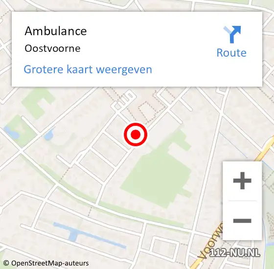 Locatie op kaart van de 112 melding: Ambulance Oostvoorne op 13 maart 2024 10:42