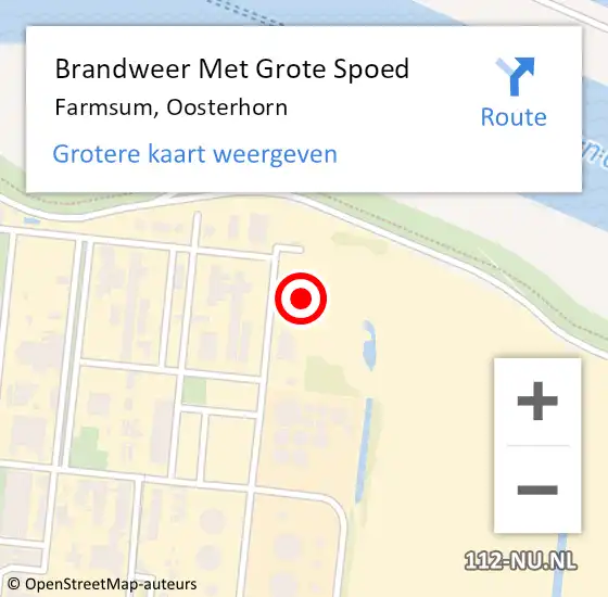 Locatie op kaart van de 112 melding: Brandweer Met Grote Spoed Naar Farmsum, Oosterhorn op 13 maart 2024 12:28