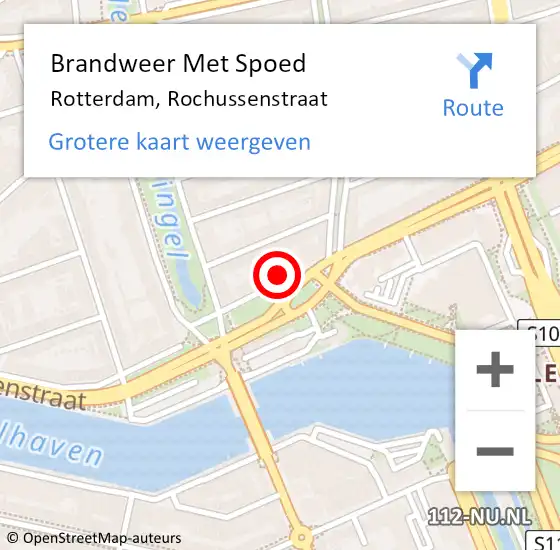 Locatie op kaart van de 112 melding: Brandweer Met Spoed Naar Rotterdam, Rochussenstraat op 13 maart 2024 12:47