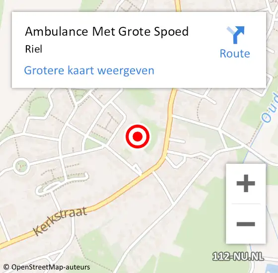 Locatie op kaart van de 112 melding: Ambulance Met Grote Spoed Naar Riel op 13 maart 2024 13:05