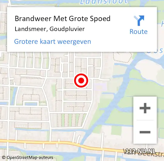 Locatie op kaart van de 112 melding: Brandweer Met Grote Spoed Naar Landsmeer, Goudpluvier op 13 maart 2024 13:31