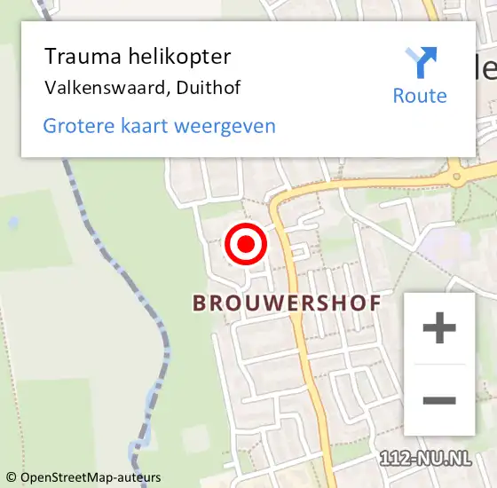 Locatie op kaart van de 112 melding: Trauma helikopter Valkenswaard, Duithof op 13 maart 2024 13:55