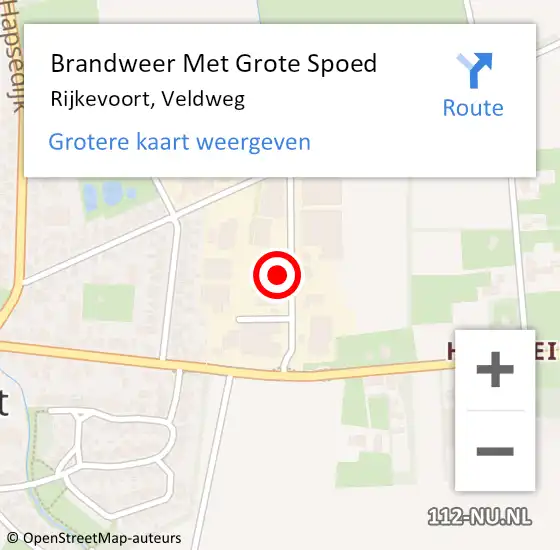 Locatie op kaart van de 112 melding: Brandweer Met Grote Spoed Naar Rijkevoort, Veldweg op 13 maart 2024 14:23
