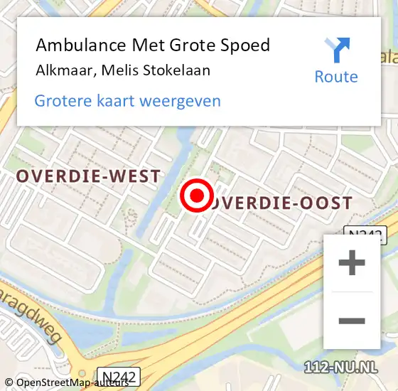 Locatie op kaart van de 112 melding: Ambulance Met Grote Spoed Naar Alkmaar, Melis Stokelaan op 13 maart 2024 15:36