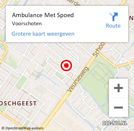 Locatie op kaart van de 112 melding: Ambulance Met Spoed Naar Voorschoten op 13 maart 2024 15:50