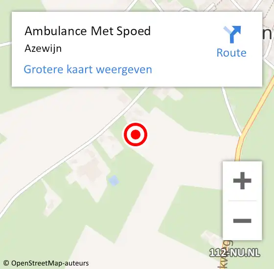 Locatie op kaart van de 112 melding: Ambulance Met Spoed Naar Azewijn op 13 maart 2024 15:59
