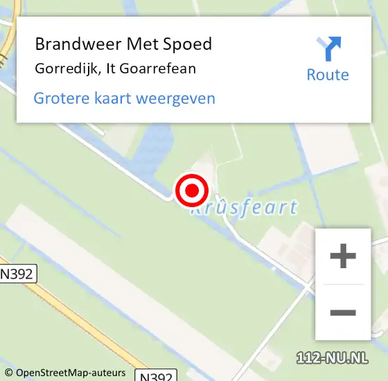 Locatie op kaart van de 112 melding: Brandweer Met Spoed Naar Gorredijk, It Goarrefean op 13 maart 2024 16:07
