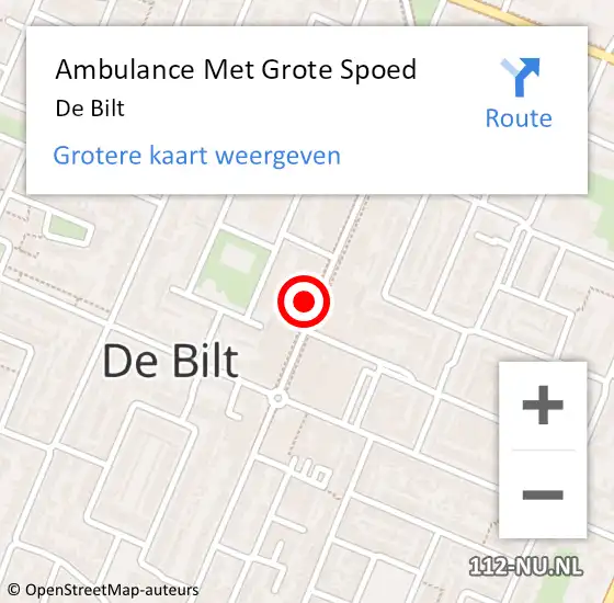 Locatie op kaart van de 112 melding: Ambulance Met Grote Spoed Naar De Bilt op 13 maart 2024 16:32