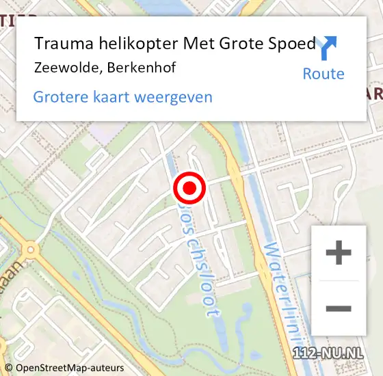 Locatie op kaart van de 112 melding: Trauma helikopter Met Grote Spoed Naar Zeewolde, Berkenhof op 13 maart 2024 17:18