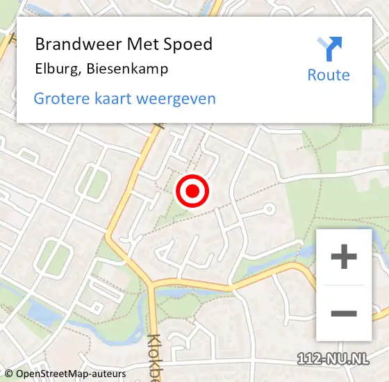 Locatie op kaart van de 112 melding: Brandweer Met Spoed Naar Elburg, Biesenkamp op 13 maart 2024 17:26