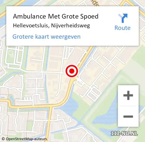 Locatie op kaart van de 112 melding: Ambulance Met Grote Spoed Naar Hellevoetsluis, Nijverheidsweg op 13 maart 2024 17:42