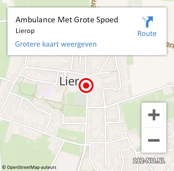 Locatie op kaart van de 112 melding: Ambulance Met Grote Spoed Naar Lierop op 13 maart 2024 18:08