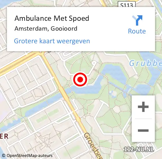 Locatie op kaart van de 112 melding: Ambulance Met Spoed Naar Amsterdam, Gooioord op 13 maart 2024 18:29