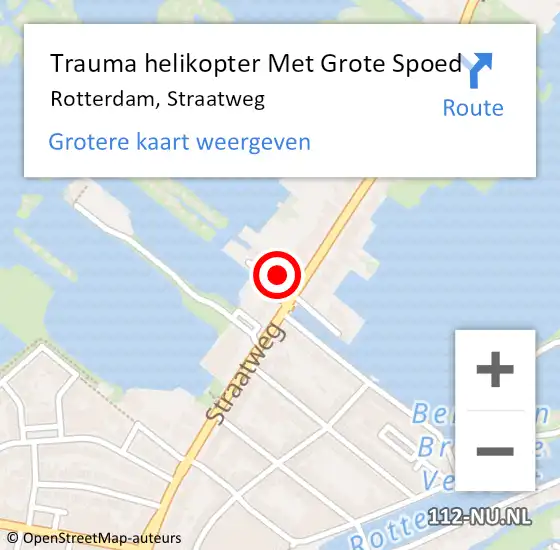 Locatie op kaart van de 112 melding: Trauma helikopter Met Grote Spoed Naar Rotterdam, Straatweg op 13 maart 2024 18:54